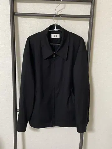 유니클로 U 집업 블루종 S 사이즈 블랙 울 아우터