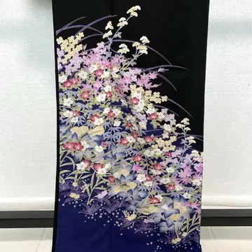 D363 여름 기모노 호몬기 명주 폴리에스테르 컨디션 최상