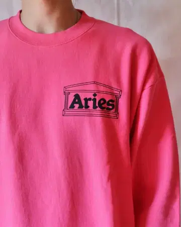 ARIES Temple LS Tee 아리즈 롱티 네온 핑크 형광