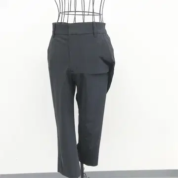 미쉘클랑 스트레치 팬츠 블랙 심플 오피스 크롭