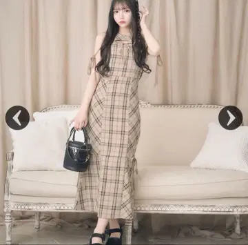 미셸 마카롱 바이어스 체크 머메이드 원피스