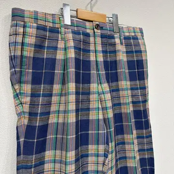 미품 2L Paul Smith 폴스미스 린넨 체크 무늬 이지 팬츠