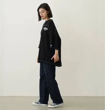 밀크페드 챔피온 콜라보 반팔 티셔츠 오버사이즈 풋볼 T