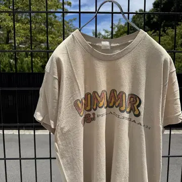 70s 빈티지 WMMR 베이지 프린트 티셔츠 필라델피아