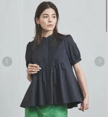 UNITEDARROWS 핀턱 숏 슬리브 블라우스 유나이티드 애로우즈