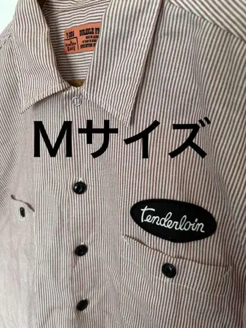 TENDERLOIN 스트라이프 워크 셔츠 와펜 M 사이즈