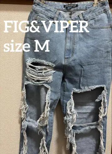 FIG&VIPER 하이 데미지 스키니 청바지 피그 앤 바이퍼