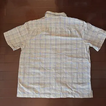 L.Lbean 반팔 셔츠 체크 박스 실루엣