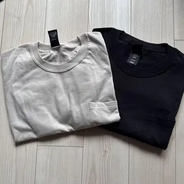 헤인즈 Hanes beefy 티셔츠 블랙 베이지 2종 세트 XL