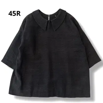 45R 인디고 기마 트위드 옷깃이 있는 풀오버 블라우스 3