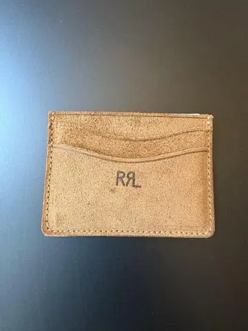 DOUBLE RL 스웨이드 카드 케이스 브라운