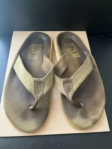 ISLAND SLIPPER/아일랜드 슬리퍼 가죽 샌들 그린 계열/9