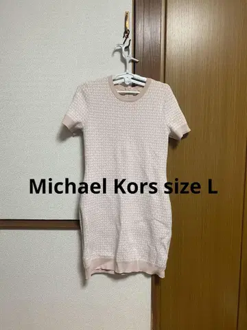 Michael Kors 패턴 반팔 니트 원피스 핑크 size L