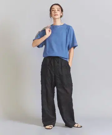 유나이티드 애로우즈 B&Y 셀룰로오스 나일론 자수 팬츠