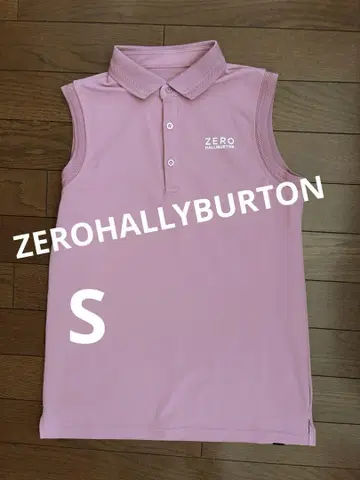 ZERO HALLIBURTON 핑크 슬리브리스 폴로 셔츠