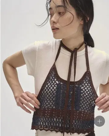 크로셰 뜨개질 뷔스티에 네이비
