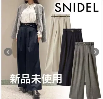 신상품 정가 15,950엔 스나이델 와이드 턱 팬츠 베이지 벨트 포함