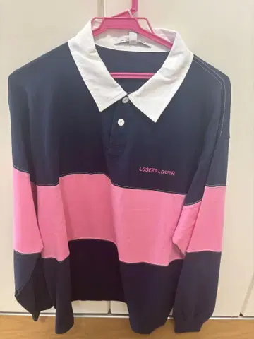 txt LOSER + LOVER 폴로 셔츠 네이비 핑크