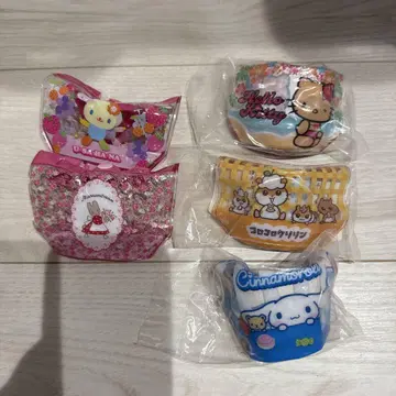 산리오 캐릭터즈 풀백풍 미니 파우치 2 전5종 세트