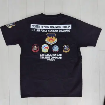 AVIREX 남성용 티셔츠 US Air Force Academy 블랙 L