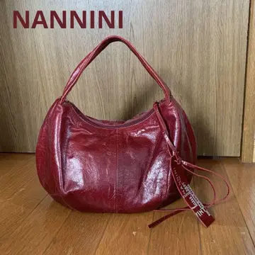 NANNINI 와인 레드 라운드형 핸드백