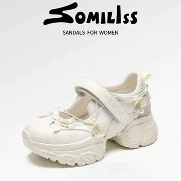 Somiliss SHEIN 스니커즈 샌들 화이트 통굽