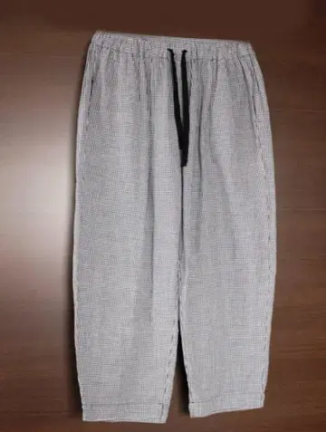 nest Robe 코튼 린넨 깅엄 체크 팬츠 새상품급