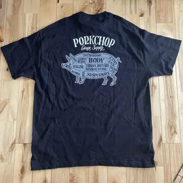 PORKCHOP 블랙 T셔츠 포크찹 XL