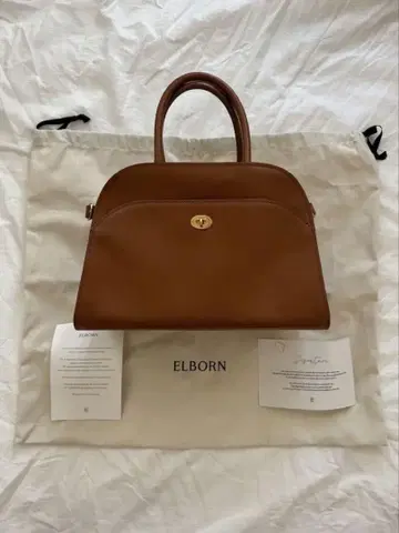 ELBORN 브라운 가죽 핸드백