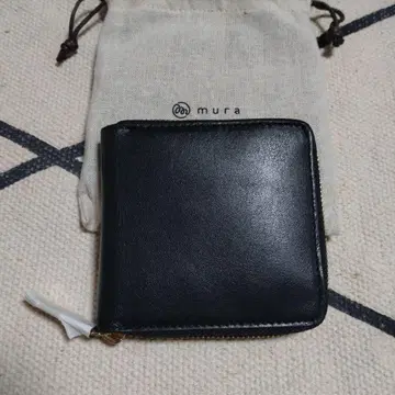 mura 블랙 라운드 지퍼 반지갑