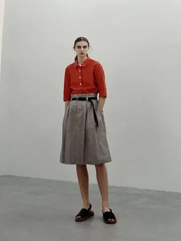 마가렛 호웰 코튼 린넨 스커트