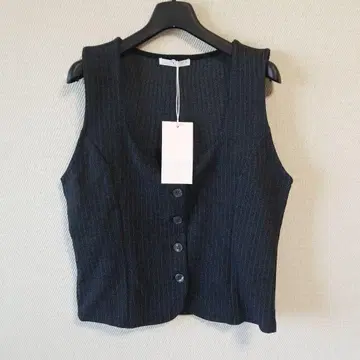 [새상품] ZARA 상의 베스트 스트라이프 그레이 L