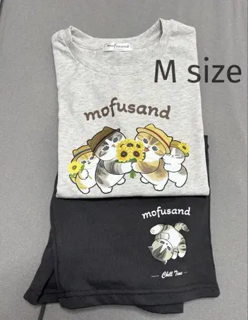 mofusand 모프샌드 티셔츠, 바지 세트 시마무라 여성용 M