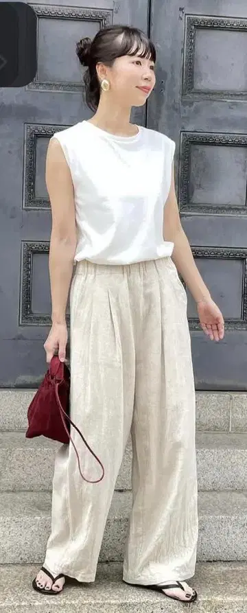 ulu select 린넨 팬츠 베이지