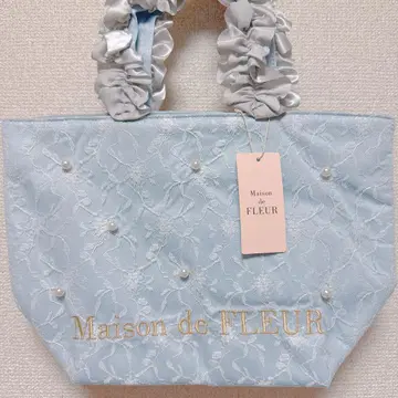 [새상품] Maison de FLEUR 마리에 펄 프릴 핸들 토트백