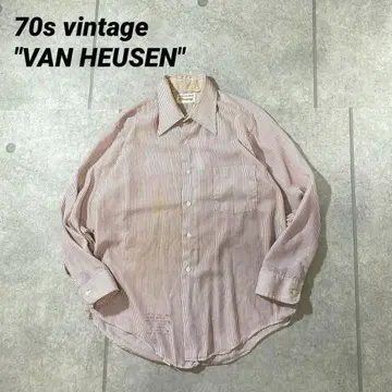 70년대 레어 빈티지 VAN HEUSEN 카라심 긴팔 셔츠 스트라이프