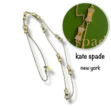 kate spade new york 큐빅 리본 목걸이
