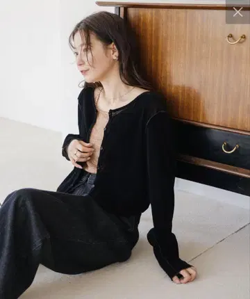 벨로아 튤 2WAY 가디건 Kastane