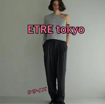 ETRE TOKYO 트윌 하이웨스트 턱 팬츠 슬랙스