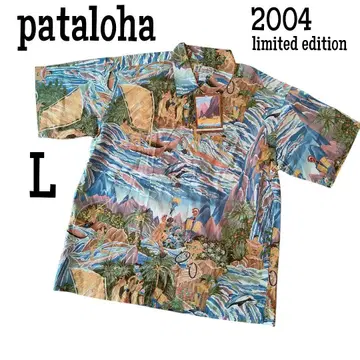 pataloha 2004년 알로하 셔츠 오가닉 코튼 실크 L