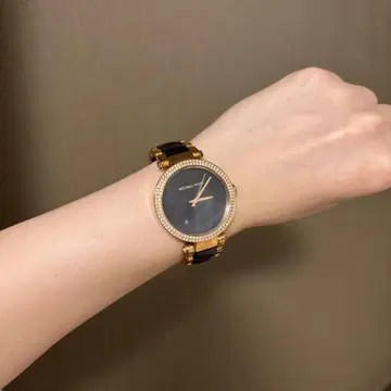 MICHAEL KORS 아날로그 수동 와인딩 시계 골드/블랙