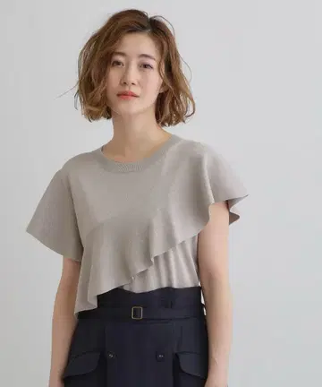 아지메 플레어 니트 풀오버