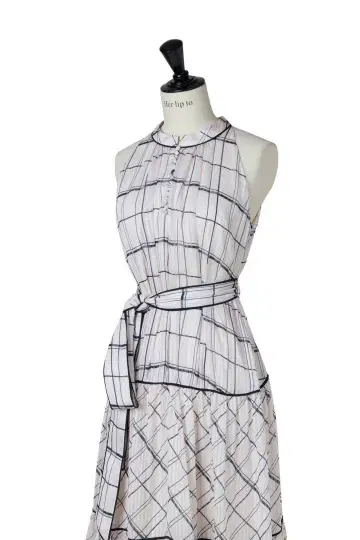 Her lip to Anduze Belted Check Dress BK