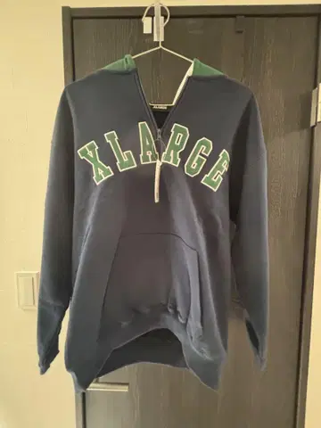 XLARGE 후드 부착 후드티 네이비/그린