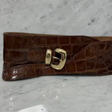 90s 이탈리아제 BALLY 발리 벨트 굵은 벨트 에나멜 브라운