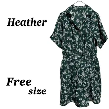 [ Heather ] 올인원 살로펫 리조트 그린 반팔 여름