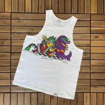 90s USA제 crazy shirt 탱크탑 밤반 캣 고양이