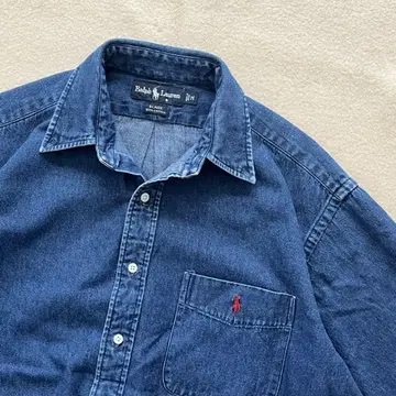 90년대 Ralph Lauren 랄프 로렌 데님 셔츠 버튼 다운 M