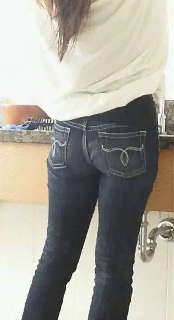 moussy 스키니 데님 23 화이트 스티치