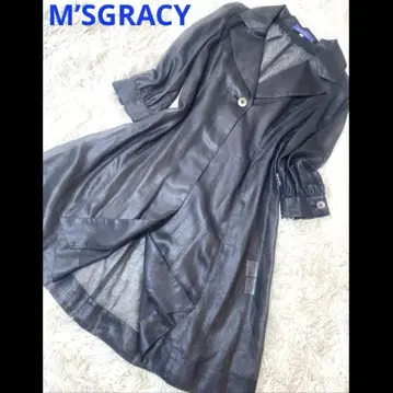 엠즈그레이시 자켓 롱 시어 블랙